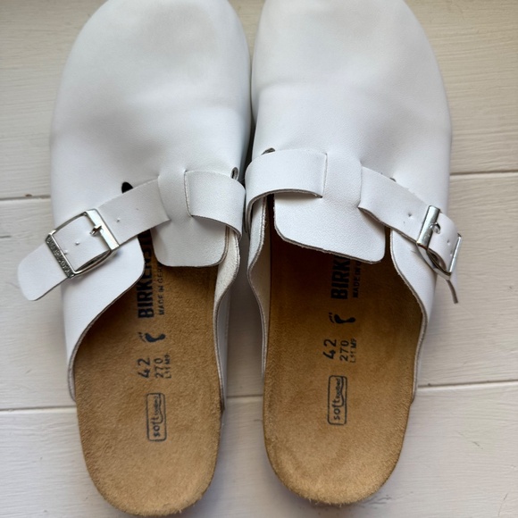 Birkenstock Boston Clogs White 42 Soft Footbed - Picture 1 of 15